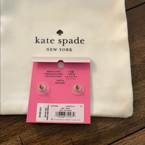 NWT kate spade Gold Spot the Spade Earrings - Picture 4 of 6